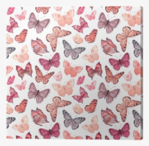 Retro Seamless Texture With Flying Butterflies - Carte Autoadesive Con Farfalle #207478