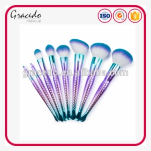 8pcs Fish Scales Shape Mermaid Tail Colorful Synthetic - Makeup Brush #207603