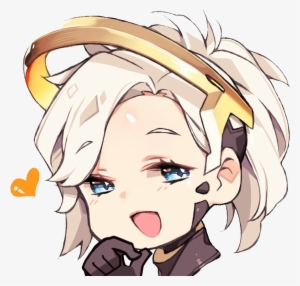 Overwatch Face Hair Nose Facial Expression Human Hair - Overwatch Mercy Chibi #207604