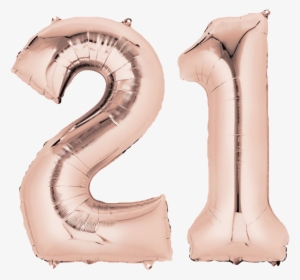 Png Globos 21 Numero Sticker Fiesta Party Happybirthday - Number Balloons Rose Gold #207650