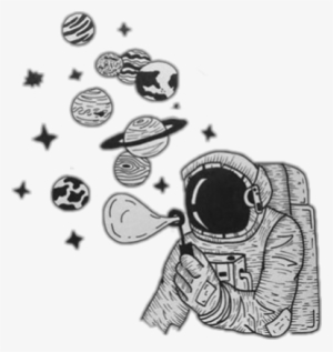 Collection Of Free Astronaut Drawing Galaxy Download - Doodle Stickers Tumblr Astronauta #207944