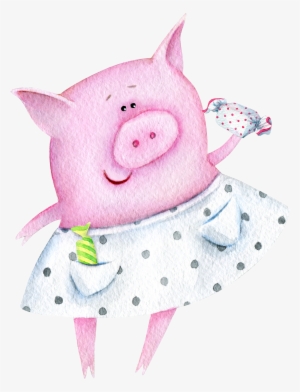 Domestic Pig Piglet Watercolor Painting Illustration - All You Need Is Candy Pig Coffee Mug #208354