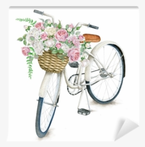 Watercolor Hand Drawn White Bicycle With Beautiful - Daily Light For Your Daily Path (paperback) #209372