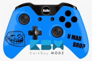 Custom Blue Troll Face Xbox One Controller - Led Camo Ps4 Controller #209695