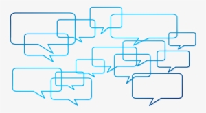Light And Dark Blue Speech Bubbles In A Cluster - Social Media Optimization #209829