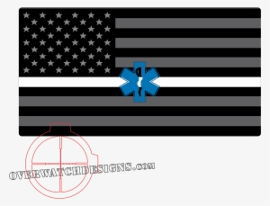 Thin White Line Flag Sticker By Overwatch Designs At - Charred Wood American Flag #2000278