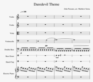 Daredevil Theme Sheet Music Composed By John Paesano, - Daredevil Theme Violin #2000485