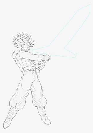Mirai Trunks Super Saiyan Rage - Line Art #2002831