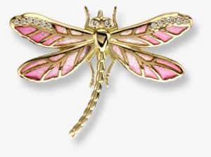 Nicole Barr Designs 18 Karat Gold Small Dragonfly Necklace - 18 Carat Gold Dragonfly Necklace - Pink (nng030wa) #2003119