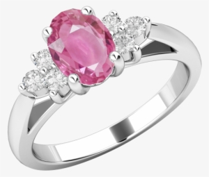 A Timeless Pink Sapphire & Diamond Ring In 18ct White #2003248