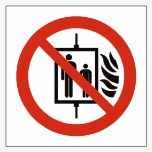 No Use Of Lift In Event Of Fire Symbol Label - Don T Use Lift In Case Of Fire #2003390