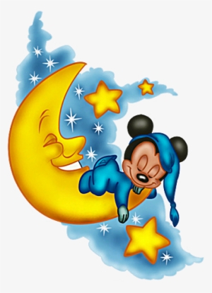 Baby Mickey Sleep On Moon - Mickey Sleep #2004910