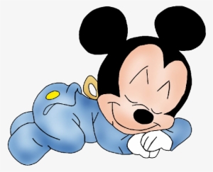 Baby Mickey Mouse Sleeping In Blue Pyjamas - Sleeping Baby No Background #2004994