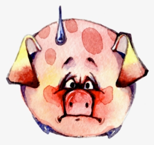 Watercolor Piggies Messages Sticker-4 - Domestic Pig #2005381