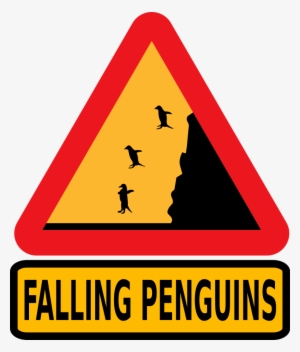 How To Set Use Warning Falling Penguins Clipart #2010129