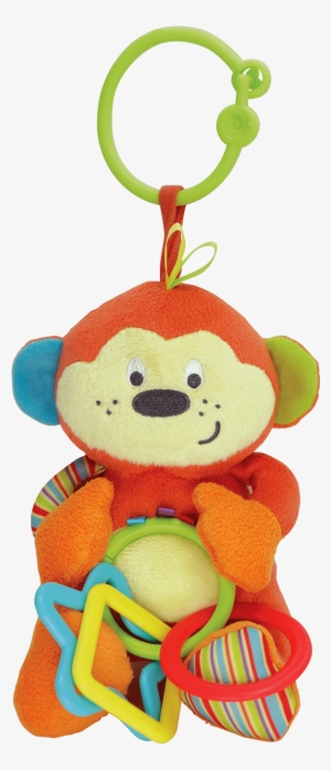 More Images - Winfun Cheky Chimp Hand Rattle Squeaker Crinkle Sound, #2012324