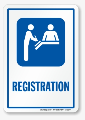 Registration Sign With Hospital Receptionist Symbol - Hospital Registration #2013209