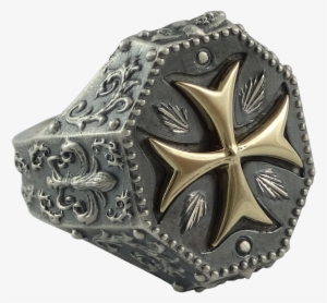 Knight Templar Maltese Cross Ring Fleur De Lis Silver #2013706
