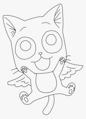 Drawn Fairy Tale Happy - Fairy Tail Happy Lineart #2013707