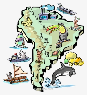 South America Map - Cargo Ship Clip Art #2014078