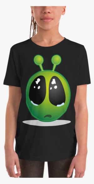 Karma Inc Apparel "sad Eye Alien Emoji" Youth T-shirt - Cartoon Animals With Big Eyes #2016042