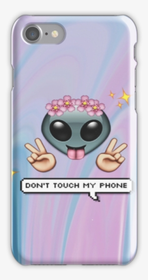 "alien Emoji In Flower Crown" Iphone Cases & Skins - Dont Touch My Phone #2016273