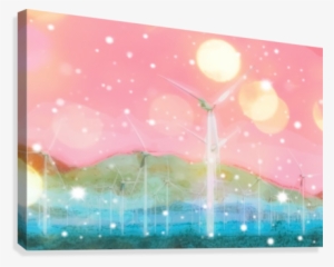 Wind Turbine In The Desert With Snow And Bokeh Light - Artist #2016729