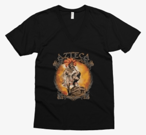 Aztec Warrior Carrying Woman V Neck T Shirt #2017489