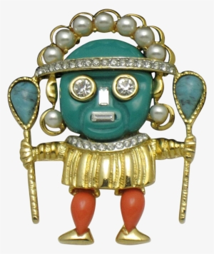 Kenneth Jay Lane Aztec Warrior Brooch Pin Vintage Kjl - Kenneth Jay Lane #2017532