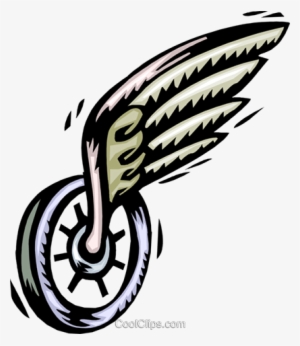 Unicycle With Wing Royalty Free Vector Clip Art Illustration - Calligraphy #2018112