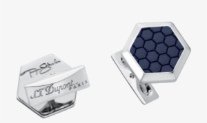 Leather And Palladium Finish Tony Stark Cufflinks - St Dupont Tony Stark #2020059