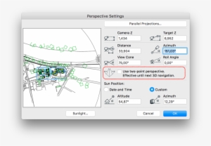 Two Point And Three Point Perspective - Perspective Settings Archicad #2020519