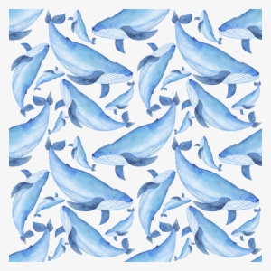 Blue Hand-painted Whale Cartoon Watercolor Material - Watercolor Nautical Whales Leash Or Key Holder Bb7575sh4 #2023927