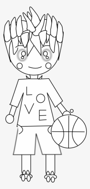 Anime Character Art 51 Black White Line Art 555px - Clip Art #2024389