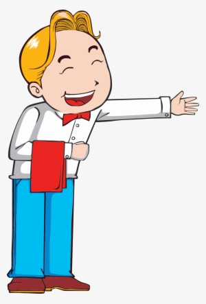 Banner Free Stock Waiter Download Clip Art To The Restaurant - 服務員 卡通 #2025093