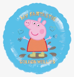 18" Peppa Pig Golden Boots Holographic Balloon - Muddy Puddles #2027105