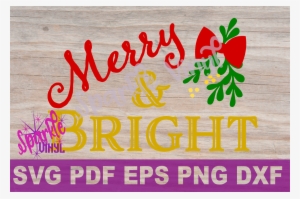 Svg Christmas Merry And Bright Farmhouse Sign Stencil - Scalable Vector Graphics #2030514
