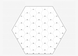 A4, 7 Hexes Side To Side - Monochrome #2031695
