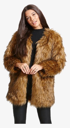 Faux Fur Coat - Brown Faux Fur Coat Womens #2033699