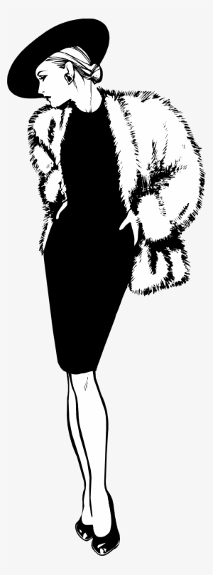 Woman Beautiful - Woman In Fur Coat Clipart #2033811