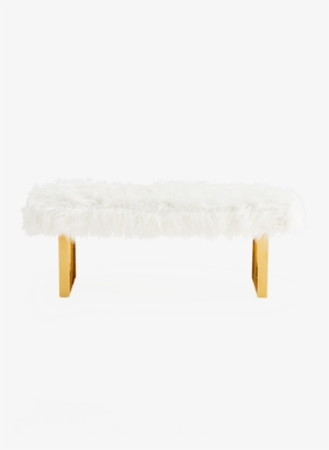 Image For White Faux Fur Bench From Brault & Martineau - Ivory #2033832