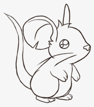 Find The Outline Here - Little Mouse Coloring Pages #2033861