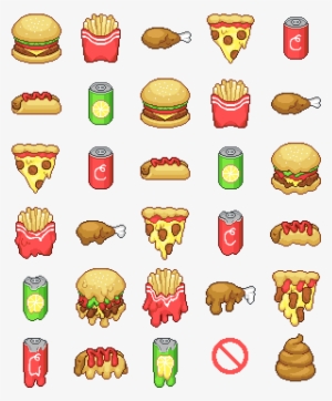 Pixel Food Png Clip Free Download - Fast Food Pixel Art #2036323