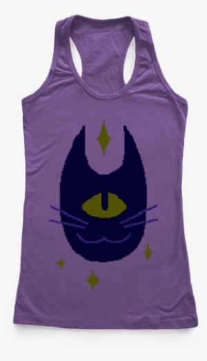Pixel Cyclops Cat Racerback Tank Top - Bachelorette T Shirt Ideas #2036463