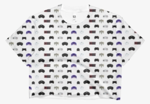 Pixel Game Controllers Ladies Crop Top - Sweater #2036620