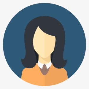 Flat Faces Icons Circle - Girl Flat Icon Png #2037403