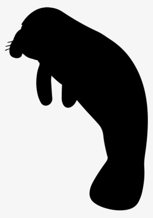 Manatee Mammal Animal Shape Comments - Black And White Manatee Clip Art #2038674