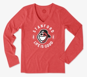 Women's Stanford Face Paint Jake Long Sleeve Cool Vee - Life Is Good Women's Villanova Daisy Long Sleeve Cool #2042263