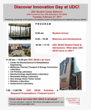 2017 Discover Innovation Day Agenda 2 - University Of The District Of Columbia #2042594