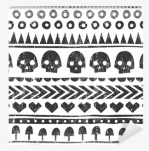 Seamless Halloween Pattern In Tribal Style - Pattern #2045513